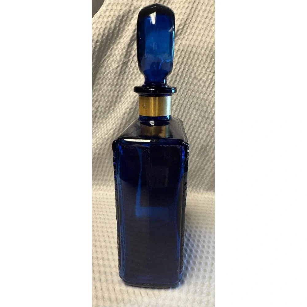 American Legion 50th Anniversary J. W. Dant Whiskey Bottle Decanter Cobalt Blue